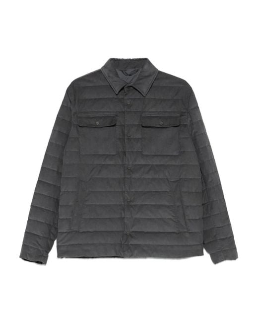 Herno Gray Shirt-Style Down Jacket for men