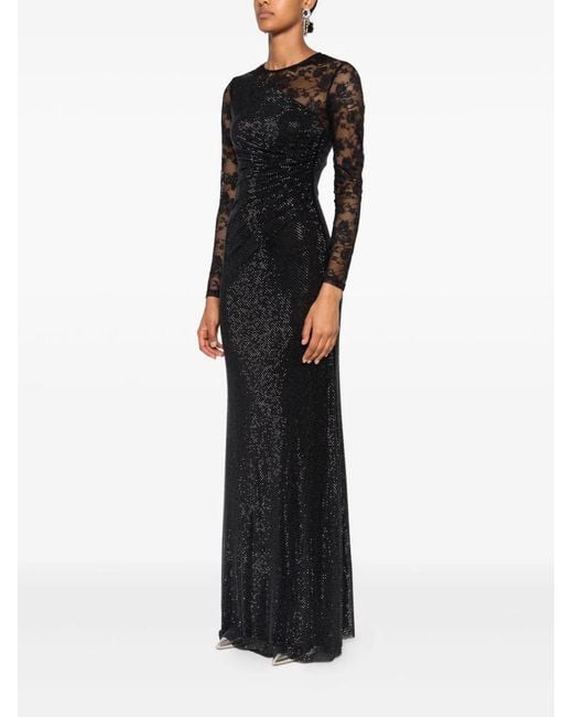 Self-Portrait Black Sheer Lace Asymmetric