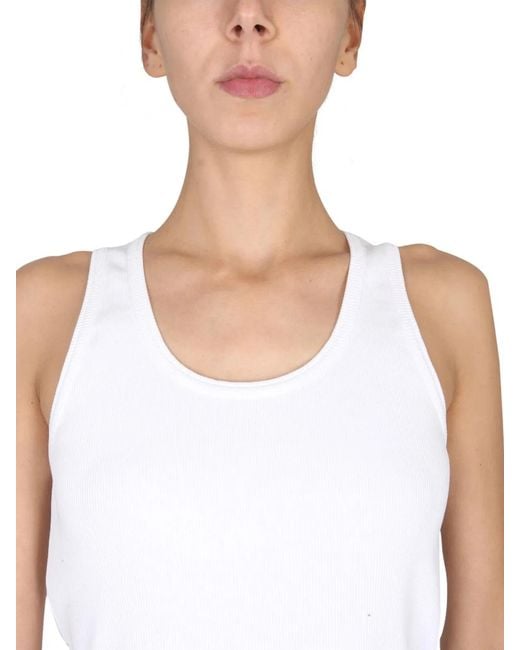 Bottega Veneta Blue Ribbed Dry Stretch Cotton Top