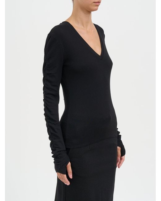 Thom Krom Black V-Neck Cotton Top