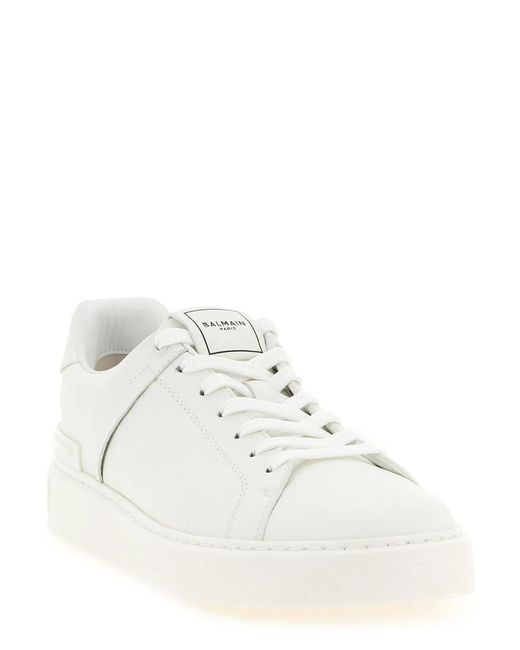 Balmain White 'B-Court' Sneakers for men