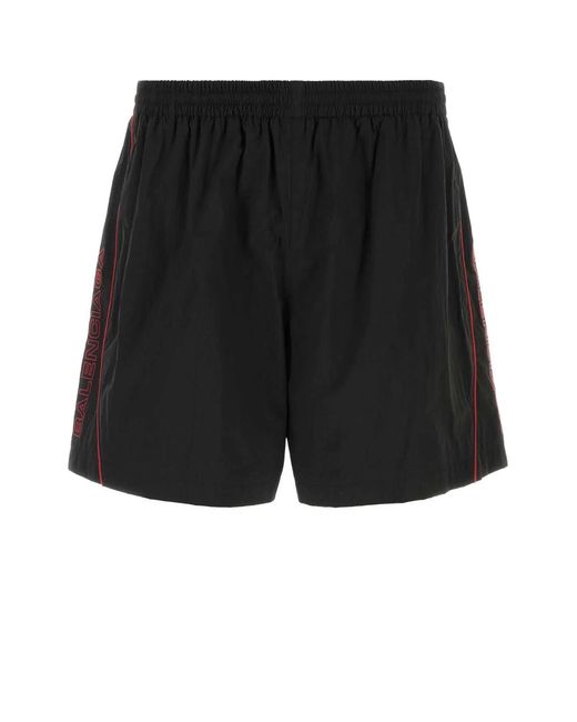 Balenciaga Black Nylon Bermuda Shorts for men