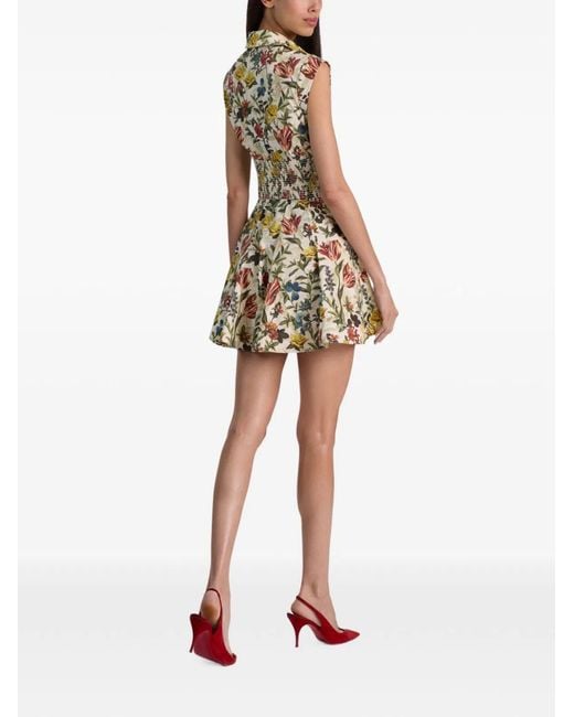 Alice + Olivia White Printed Cotton Mini Dress