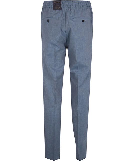 Incotex Blue Elastic Coulisse Waist Chino Trousers for men