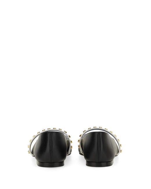 McQueen Black Leather Ballerina