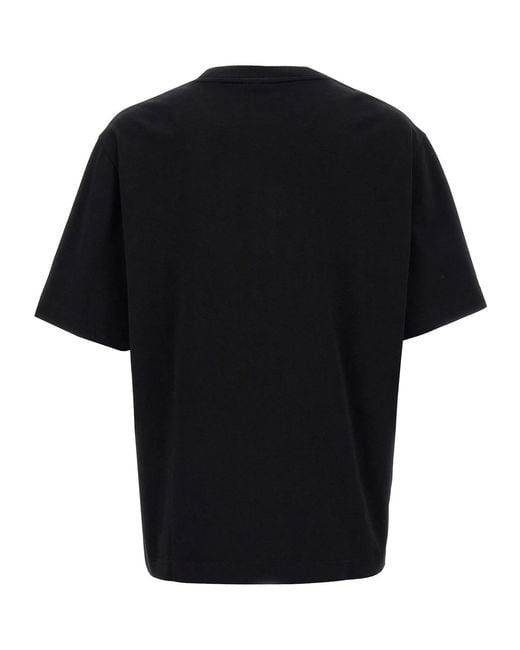 Maison Kitsuné Black Logo Embroidery T-Shirt for men