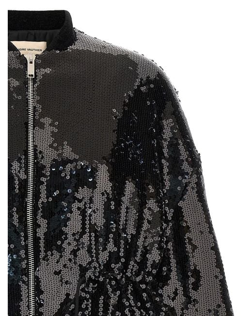 Alexandre Vauthier Black Sequin Bomber Jacket
