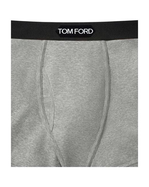Tom Ford Gray Cotton Elastane Boxer Brief for men