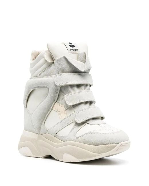 Isabel Marant White Balskee High-Top Wedge Sneakers