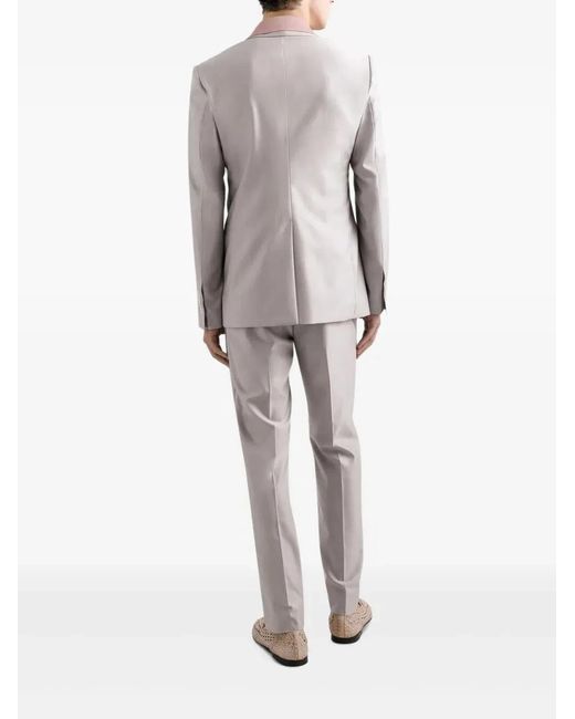 Dolce & Gabbana Gray Deconstructed Double-Breasted Wool And Silk Suit for men