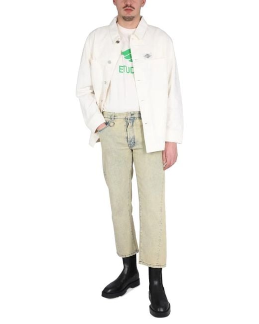 Etudes Studio White Cotton Shirt Jacket for men