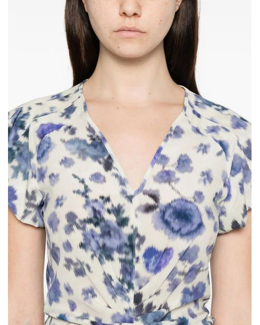 Isabel Marant Blue Terenae Dress Flower Print