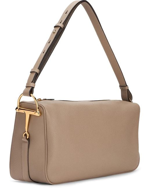 Gucci Brown Large Shoulder Bag Half Horsebit