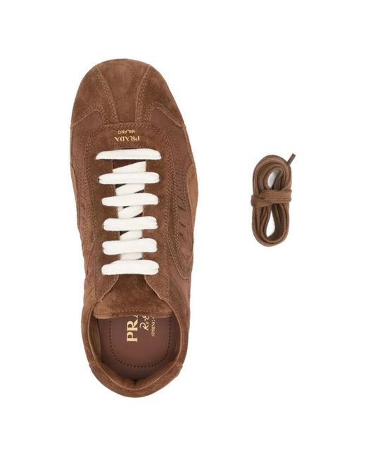Prada Brown Montecarlo Re-Edition 2005 Suede And Re-Nylon Sneakers