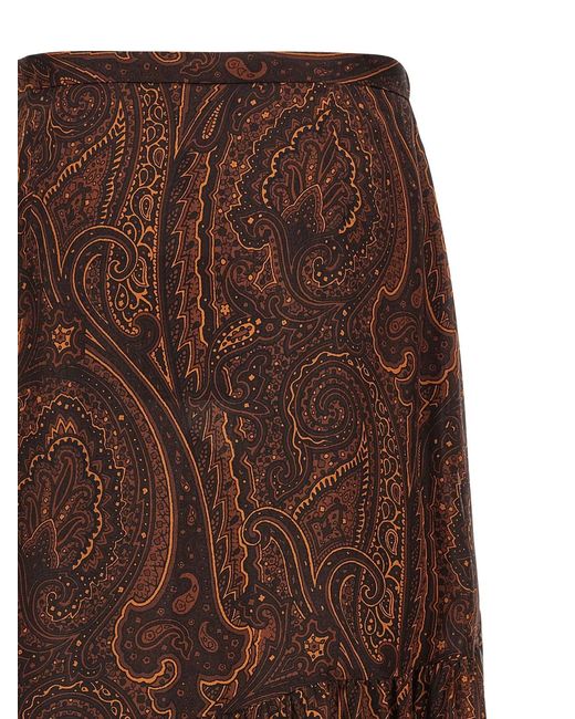 Etro Brown Paisley Skirt