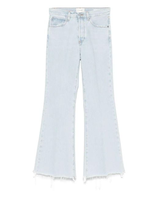 FRAME White "The Lax" High Rise Wide Leg Flare Jeans