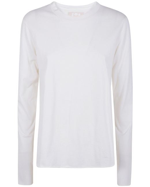 Labo.art White "Agapi" Round Neck Sweater