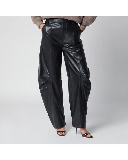 ROTATE BIRGER CHRISTENSEN Black Lamb Leather Cargo Trousers