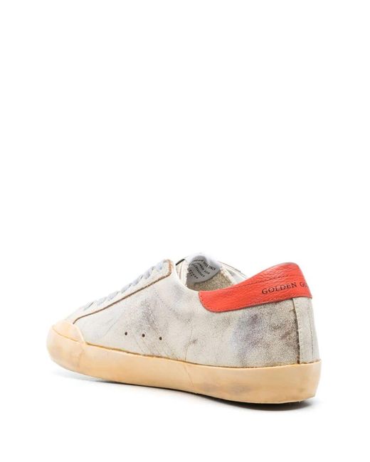 Golden Goose Deluxe Brand White Super-Star Distressed Low-Top Sneakers