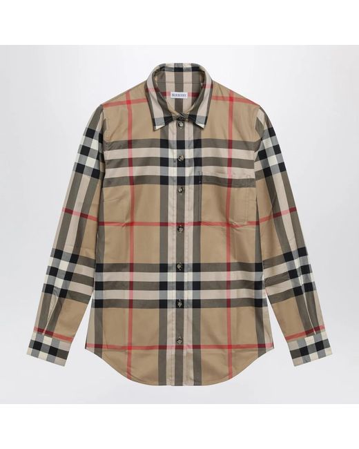 Burberry Natural Slim-Fit Cotton Twill Check Shirt