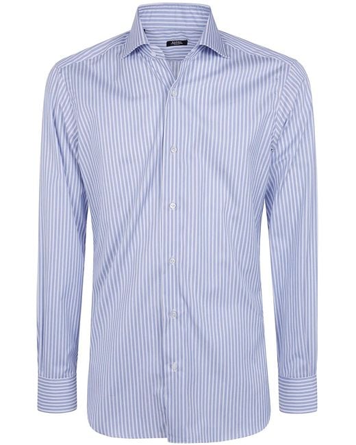 Barba Napoli Blue Classic Stripes Shirt for men