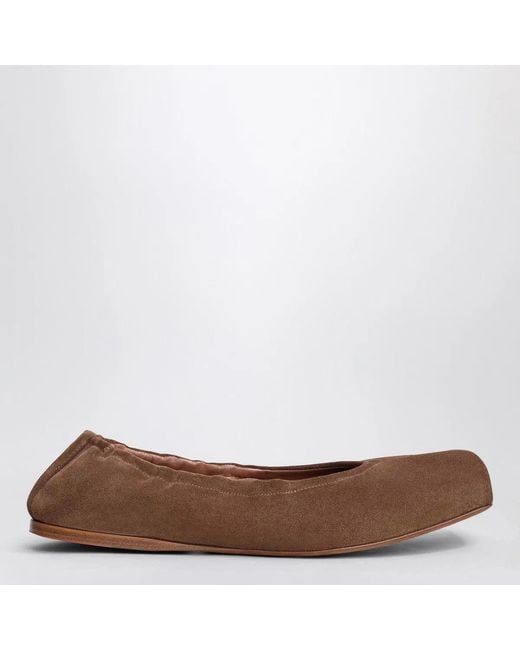 Alaïa Brown Alaia Twotone Ballerina With Square Toe