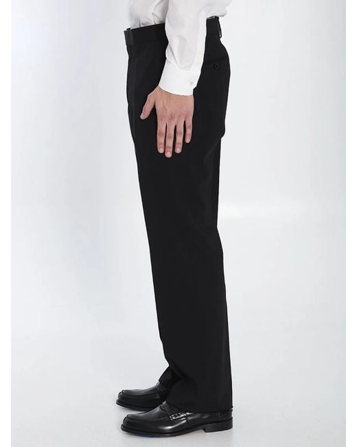 Lardini Black Wool Tailored Trousers for men