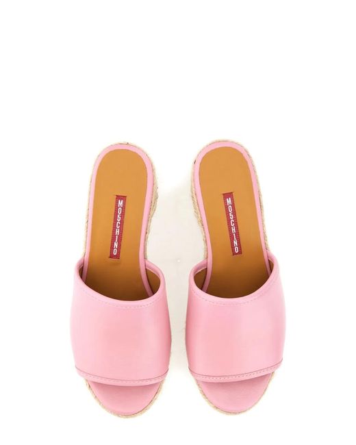 Moschino Pink Leather Sandal