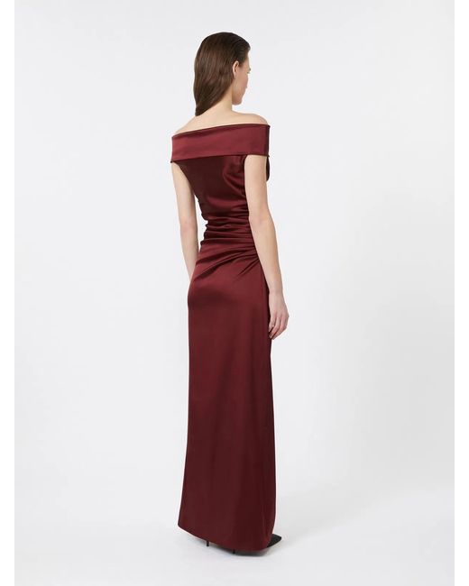 Max Mara Red "Opaco" Boat Neck Long Dress