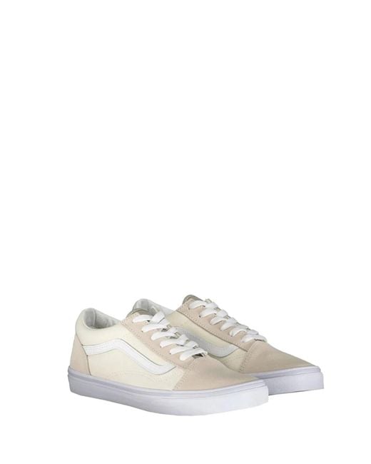 Vans White Jn Old Skool Natural Block Multi/True