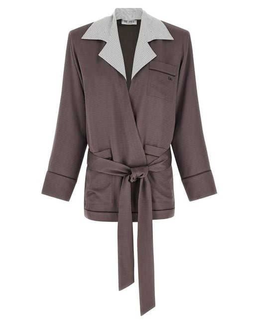 The Attico Brown Dressing Gown Blazer
