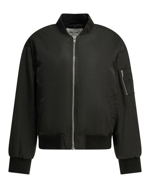 IVY & OAK Black Polyester Jackets Coats