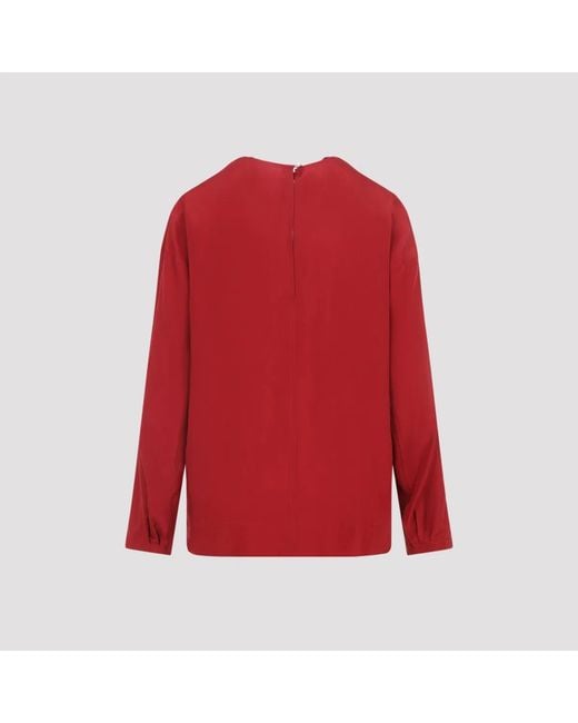 Carven Red Draped Top