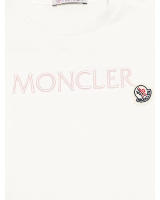 Moncler White T-Shirt With Logo