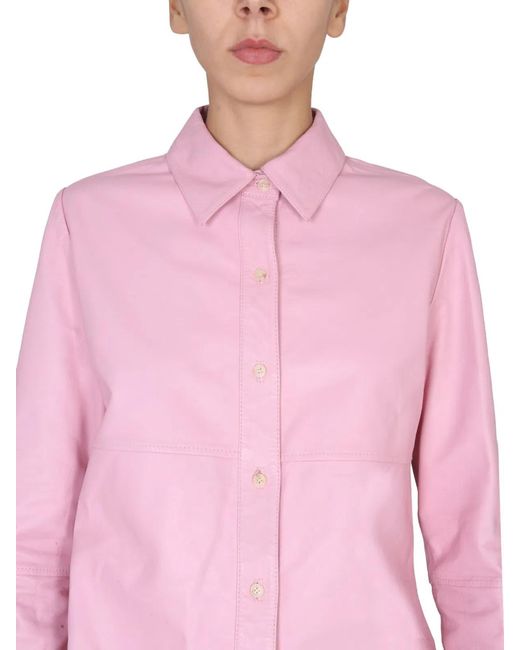 Alysi Pink Leather Jacket