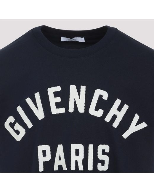 Givenchy Blue Dark Cotton T-Shirt for men