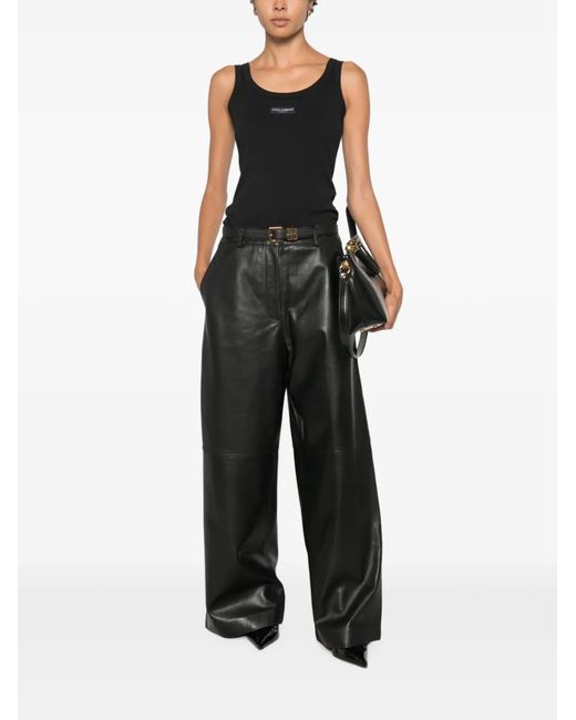 Dolce & Gabbana Black Dolce & Gabbana Ribbed Tank Top