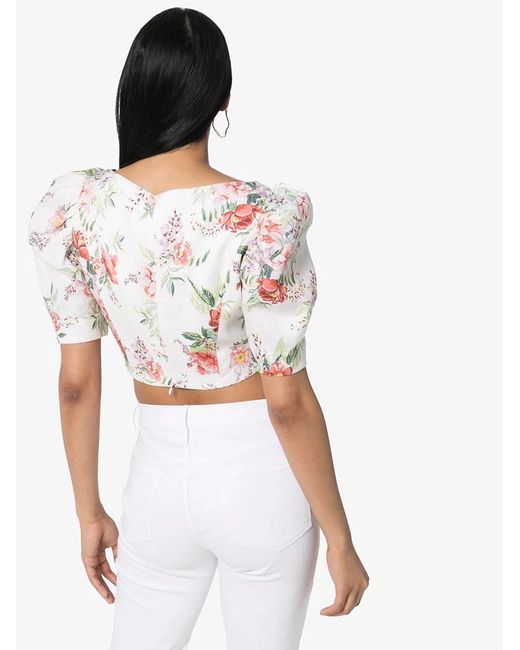 Zimmermann Pink Bellitude Laced Crop Top