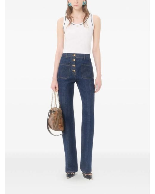 Valentino White Logo Cotton Tank Top