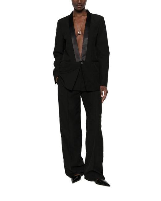 Forte_forte Black Wool Blend Trousers