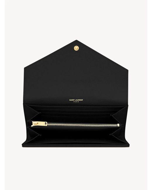Saint Laurent Black Cassandre Wallet