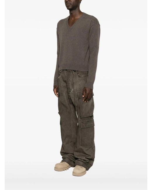 Rick Owens Brown Tommy V Neck for men