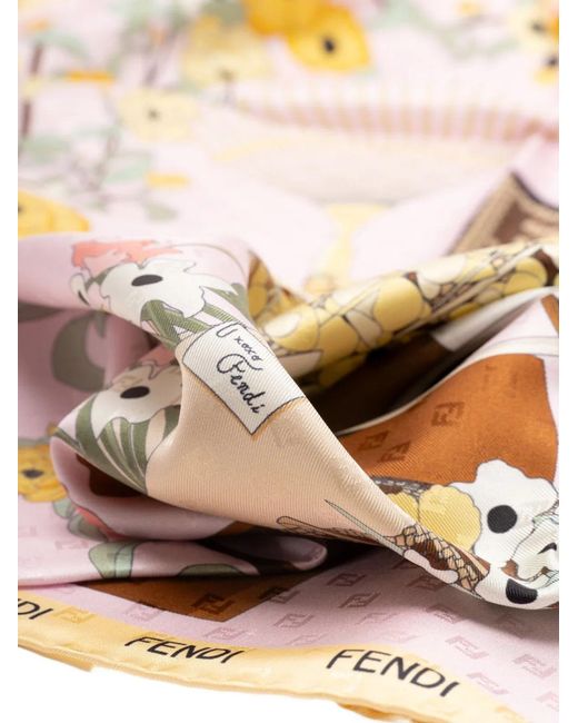 Fendi White Gardening Scarf