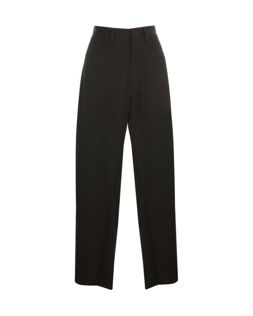 Y's Yohji Yamamoto Black U Side Stripep Gabardine Cropped