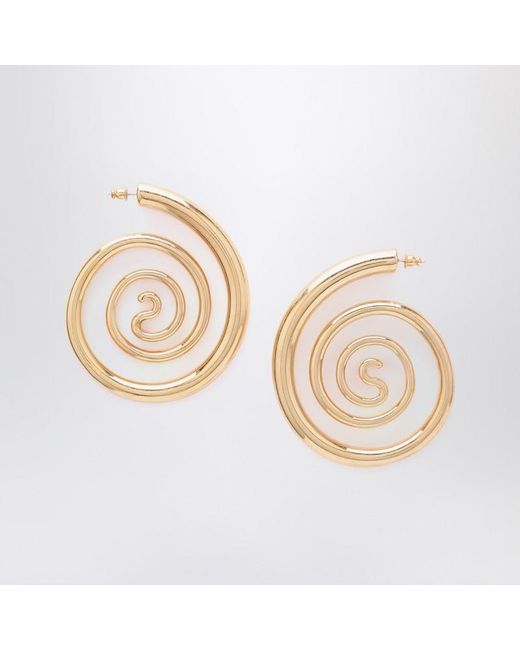 Panconesi Metallic Spiral Serpent Hoops Earrings