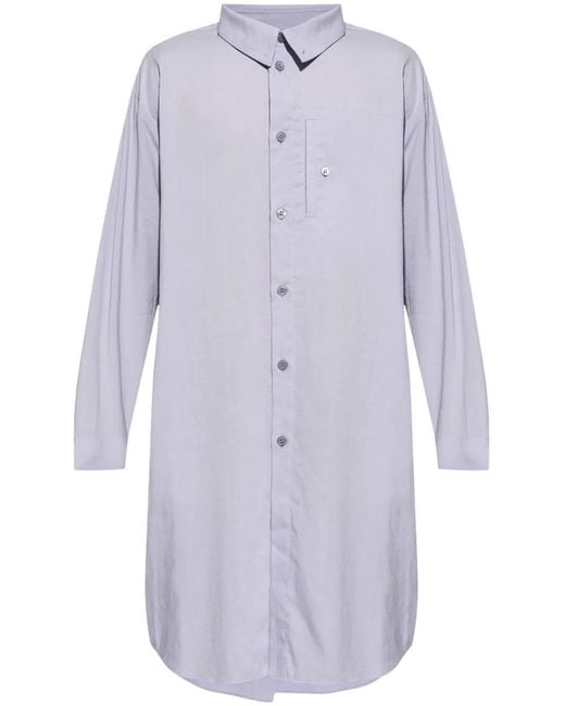 HOMME PLISSÉ White Homme Plisse Homme Plisse Issey Miyake Pl Ramie Folded-Yoke Longline Shirt for men