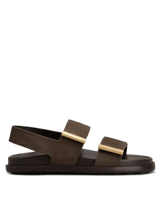 Tod's Black Palissandro Calfskin Sandals