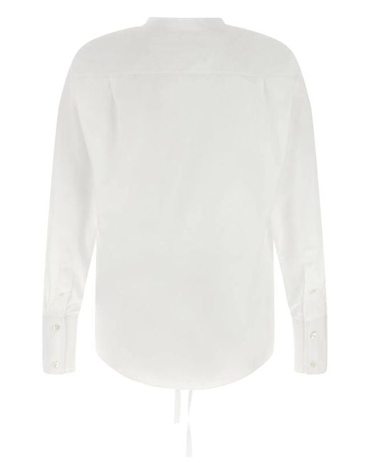 Maison Margiela White Raw Cut Hem Shirt for men