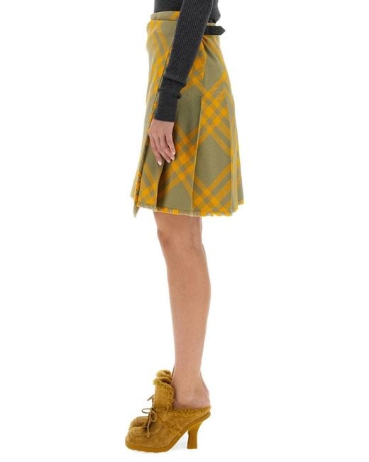 Burberry Yellow Wool Blend Kilt