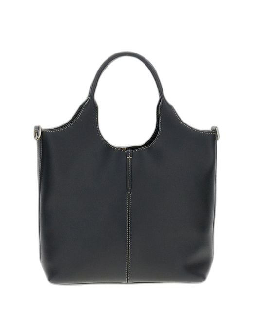 Tod's Black Tods Leather Small Shopping Bag